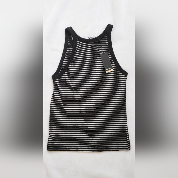 NWT! Cotton Striped Narrow Tank by Monrow Women's Size XS - Picture 8 of 10